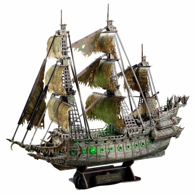 Модель сборная Летучий голландец c подсветкой 360 деталей Cubic Fun L527H 1